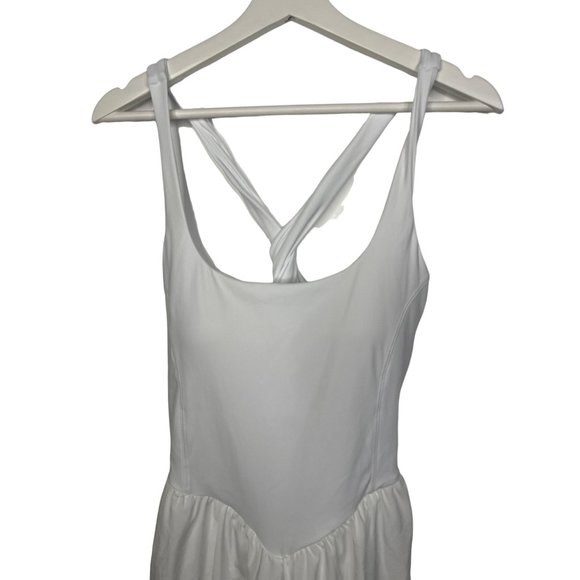 Halara Dress Fit and Flare Mini Short Large Women White Sleeveless Casual Stretc - Picture 2 of 13